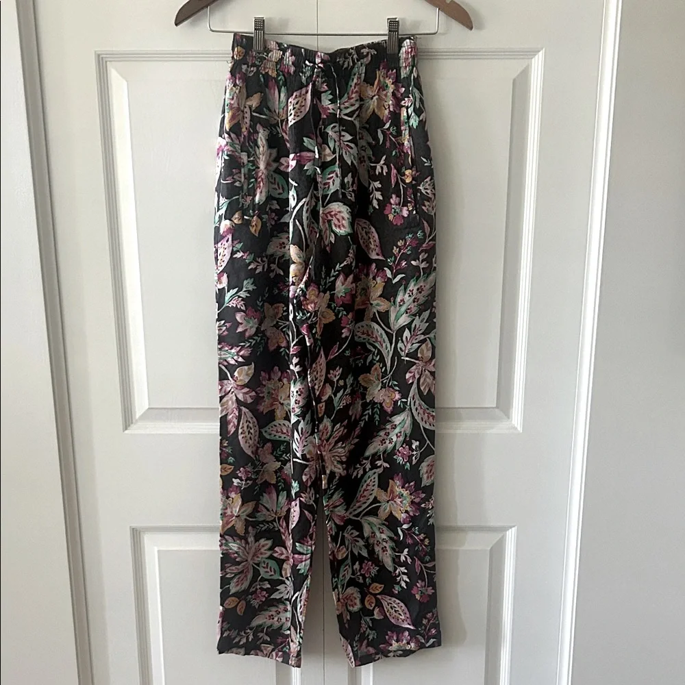 Isabel Marant Etoile Benton Floral Silky Straight Leg Pants Size S - Picture 3 of 10
